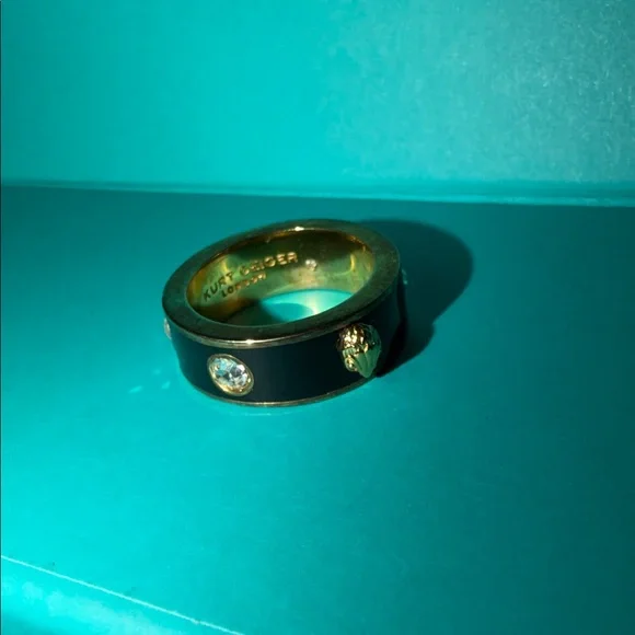 Black and Gold Ring with Crystal Accents Kurt Geiger - Picture 2 of 5